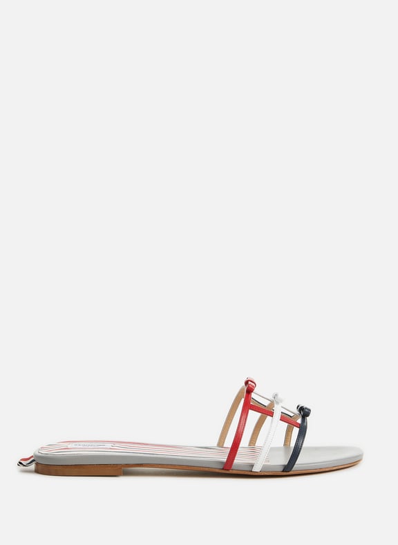 Sliders with leather bows Multicolour by THOM BROWNE THOM BROWNE Sliders with leather bows Multicolour