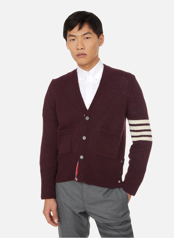 Wool sleeveless jumper Red by THOM BROWNE THOM BROWNE Wool sleeveless jumper Red