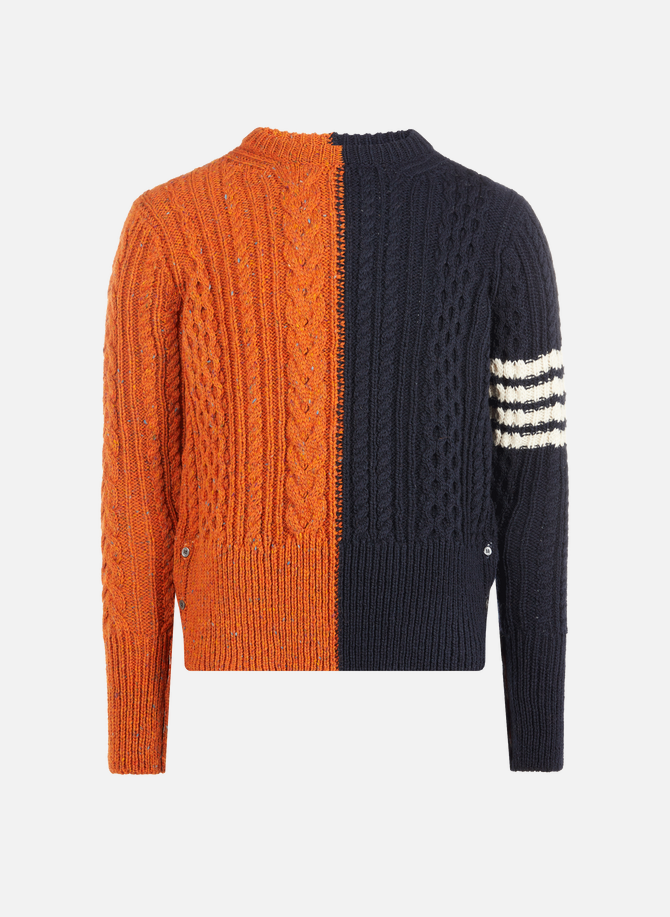Two-tone wool and mohair jumper THOM BROWNE