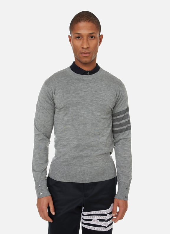 Milano merino wool jumper Grey by THOM BROWNE THOM BROWNE Milano merino wool jumper Grey