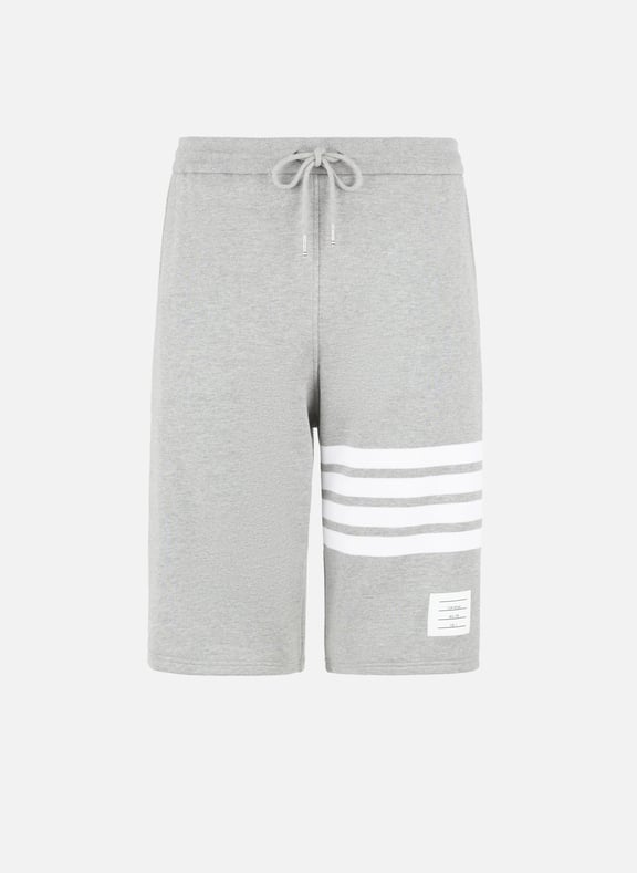 Striped cotton shorts Grey by THOM BROWNE THOM BROWNE Striped cotton shorts Grey