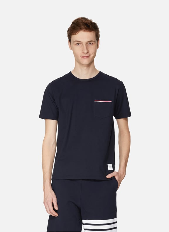 Cotton T-shirt Blue by THOM BROWNE THOM BROWNE Cotton T-shirt Blue