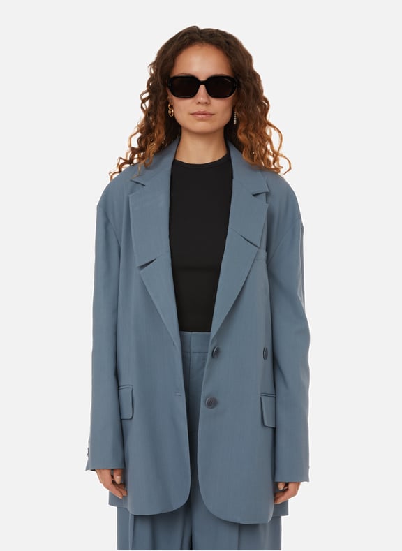 Liam cotton-blend blazer Blue by TIBI TIBI Liam cotton-blend blazer Blue