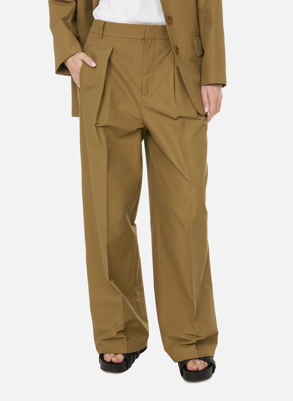 Cotton-blend wide-leg trousers Beige by TIBI TIBI Cotton-blend wide-leg trousers Beige