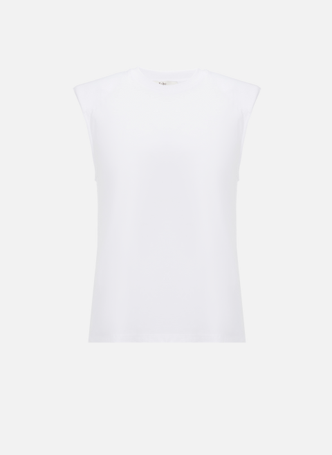 T-shirt sans manches en coton WhiteTIBI 