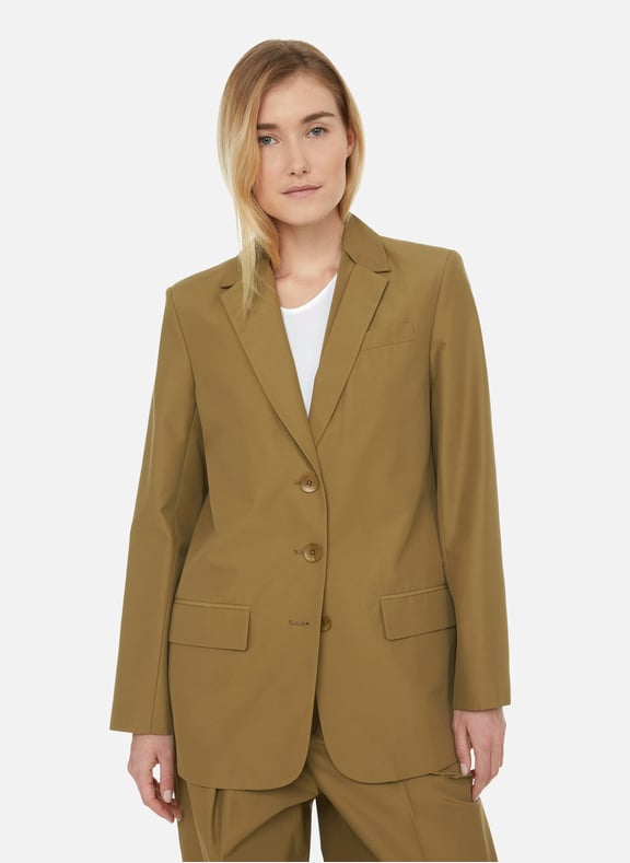 Openwork detail cotton-blend jacket Beige by TIBI TIBI Openwork detail cotton-blend jacket Beige