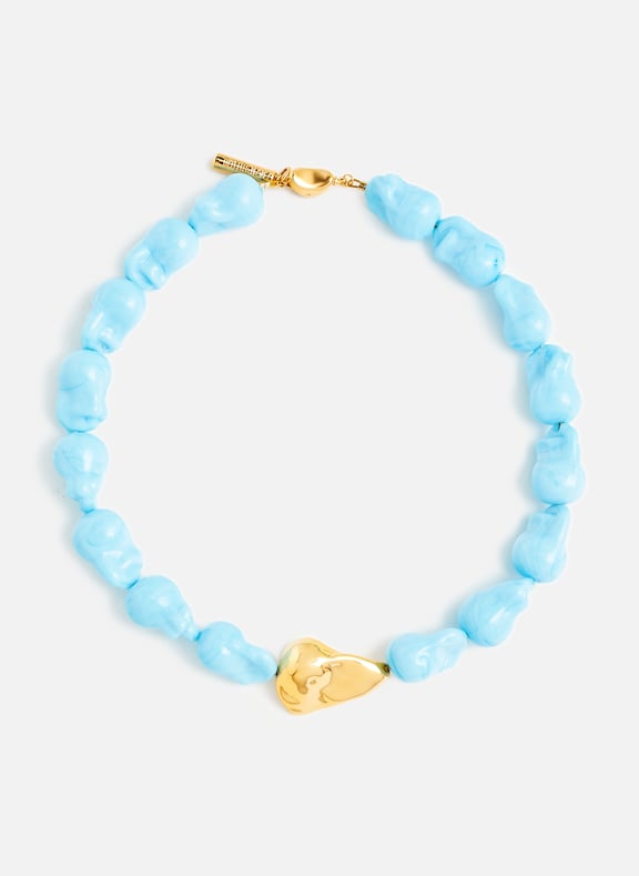 Glass bead necklace Blue by TIMELESS PEARLY TIMELESS PEARLY Glass bead necklace Blue