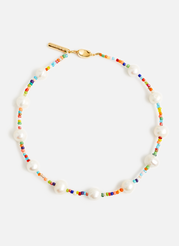 TIMELESS PEARLY Freshwater pearl and glass bead necklace Multicolour