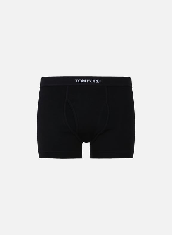 Boxers in plain cotton Black by TOM FORD UNDERWEAR TOM FORD UNDERWEAR Boxers in plain cotton Black