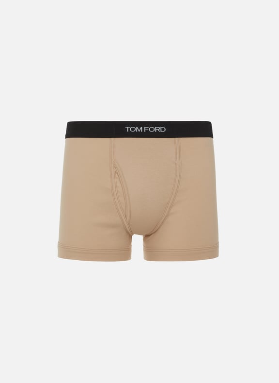 Stretch cotton boxers Beige by TOM FORD UNDERWEAR TOM FORD UNDERWEAR Stretch cotton boxers Beige