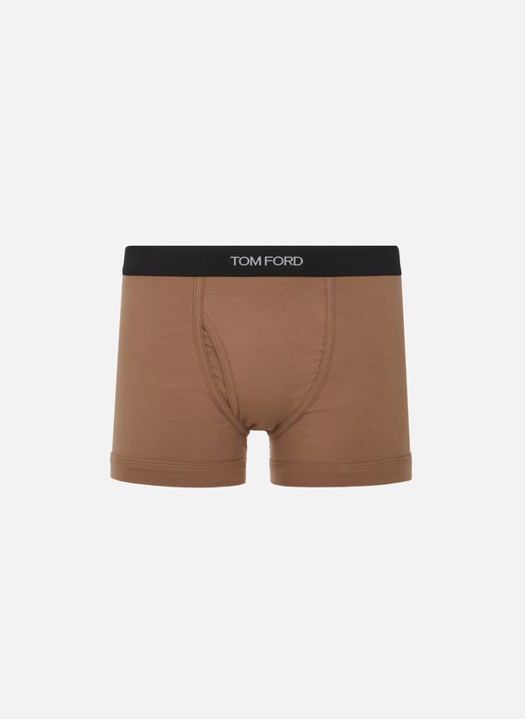 Stretch cotton boxers Brown by TOM FORD UNDERWEAR TOM FORD UNDERWEAR Stretch cotton boxers Brown