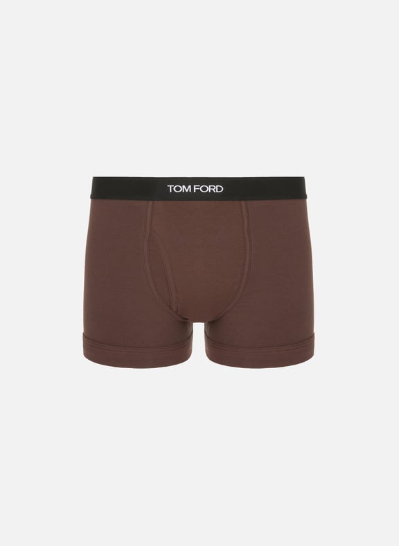 Cotton-blend boxer shorts Brown by TOM FORD UNDERWEAR TOM FORD UNDERWEAR Cotton-blend boxer shorts Brown