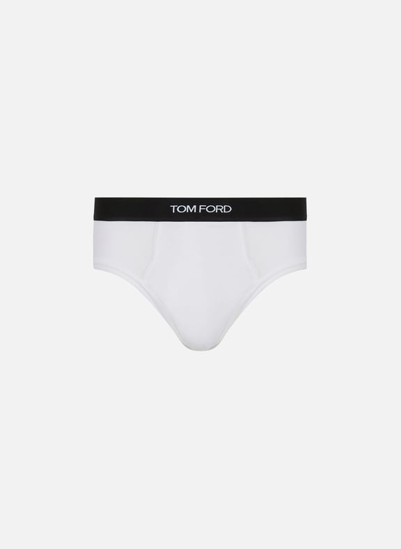 Plain cotton briefs White by TOM FORD UNDERWEAR TOM FORD UNDERWEAR Plain cotton briefs White