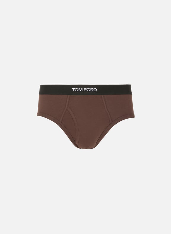 Cotton-blend briefs Brown by TOM FORD UNDERWEAR TOM FORD UNDERWEAR Cotton-blend briefs Brown