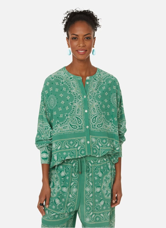 Blouse with jacquard print Multicolour by TOMMY HILFIGER TOMMY HILFIGER Blouse with jacquard print Multicolour
