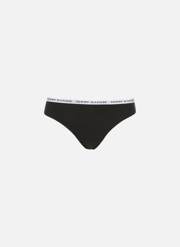 Set of three cotton thongs Black by TOMMY HILFIGER TOMMY HILFIGER Set of three cotton thongs Black