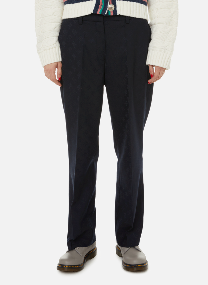 Virgin wool-blend monogram trousers TOMMY HILFIGER