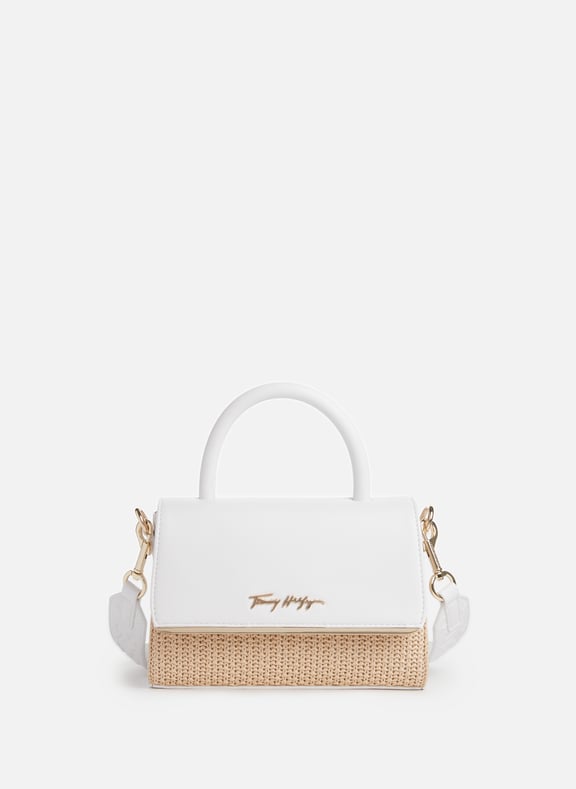 Woven raffia handbag White by TOMMY HILFIGER TOMMY HILFIGER Woven raffia handbag White