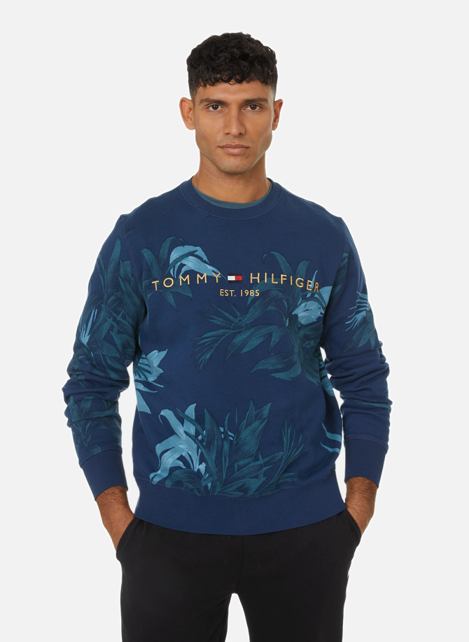 Printed organic cotton and recycled polyester sweatshirt TOMMY HILFIGER