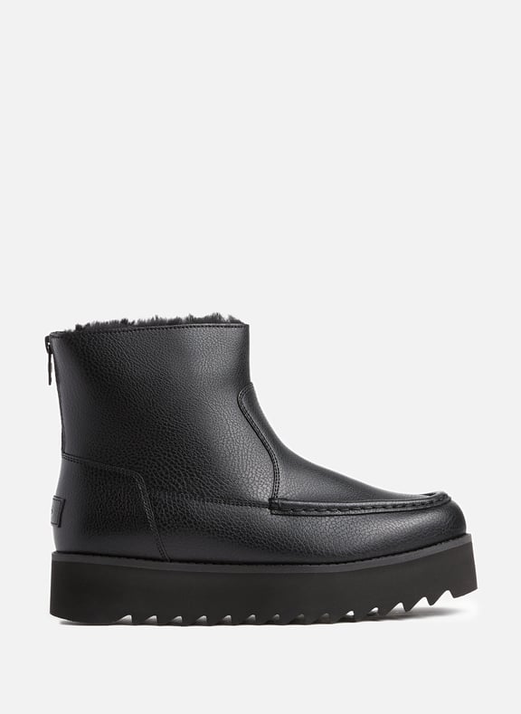 Classic Rising Heel zip leather boots Black by UGG UGG Classic Rising Heel zip leather boots Black