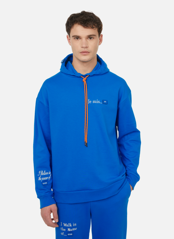 UNTIL THE NIGHT IS OVER Cotton hoodie Blue