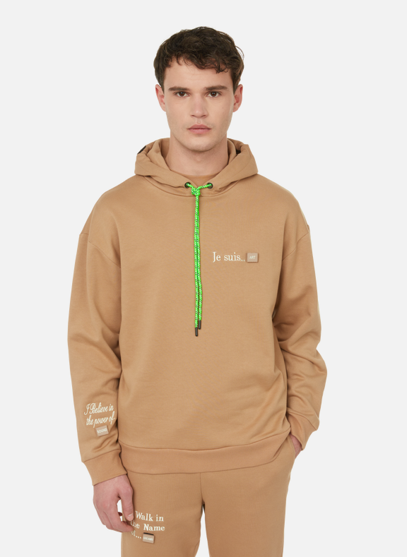 UNTIL THE NIGHT IS OVER Cotton hoodie Brown