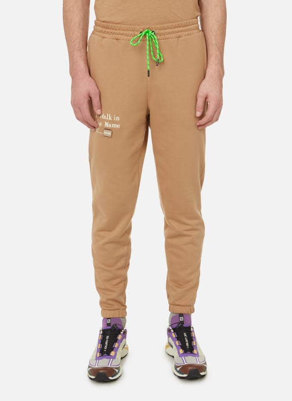 Joggers with embroidered logo Brown by UNTIL THE NIGHT IS OVER UNTIL THE NIGHT IS OVER Joggers with embroidered logo Brown