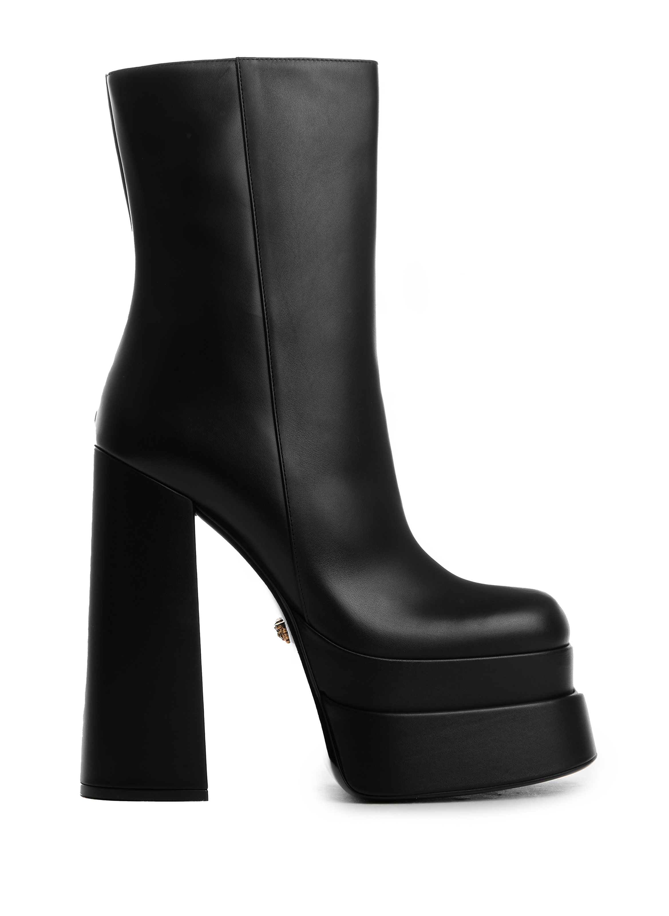 versace leather platform ankle boots