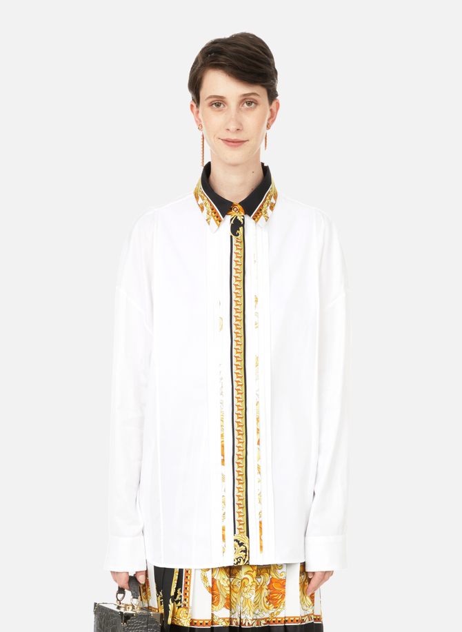 Barocco cotton and silk-blend shirt VERSACE