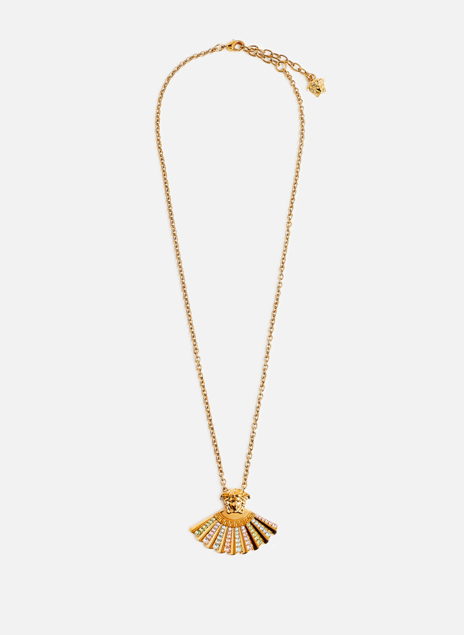 Medusa and rhinestone pendant necklace VERSACE