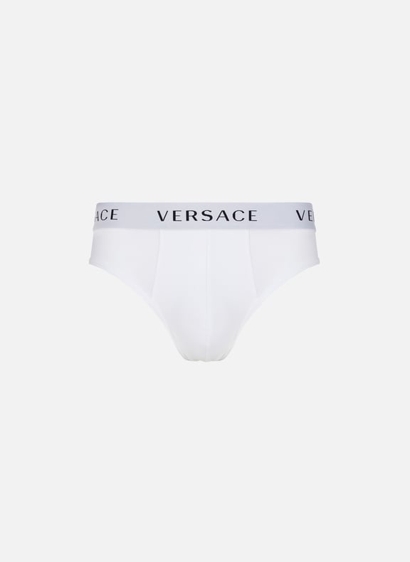Set of plain cotton-blend briefs Multicolour by VERSACE VERSACE Set of plain cotton-blend briefs Multicolour