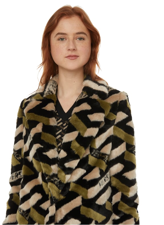 La Greca Signature Faux Fur Coat Versace For Women Printemps Com La Greca Signature Faux Fur Coat Versace For Women Printemps Com
