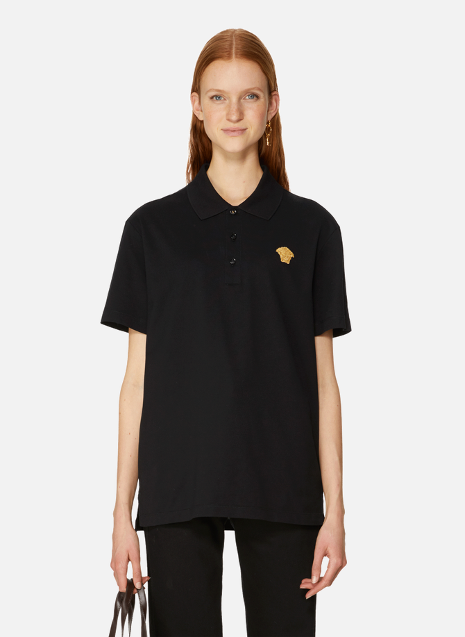 Polo shirt with golden crest VERSACE