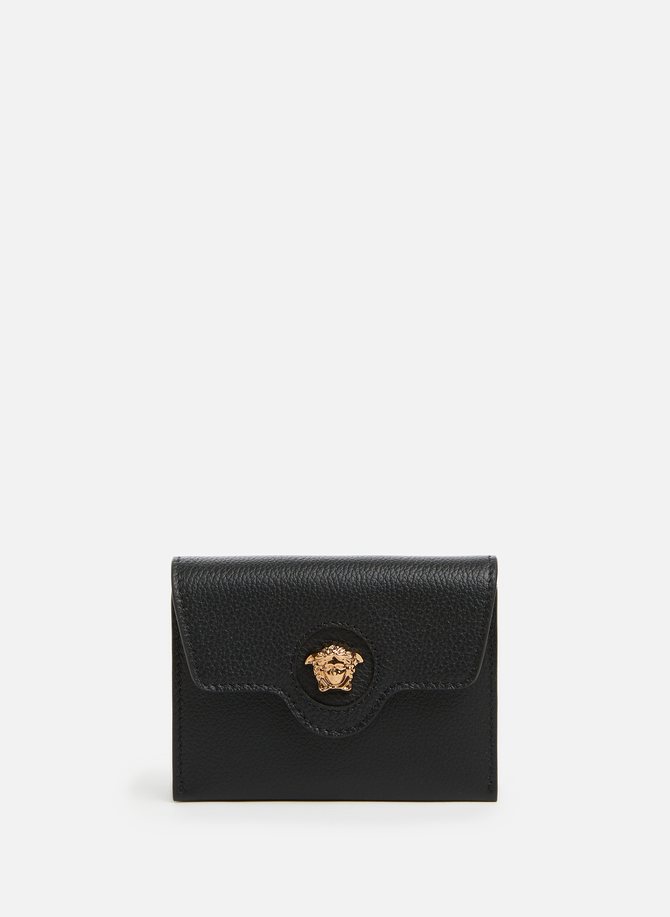 Embossed leather card holder VERSACE
