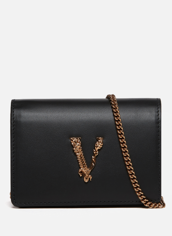 Virtus leather chain Wallet VERSACE