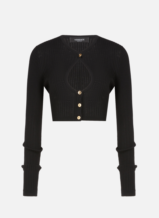 Fine knit cardigan with cut-out detail VERSACE