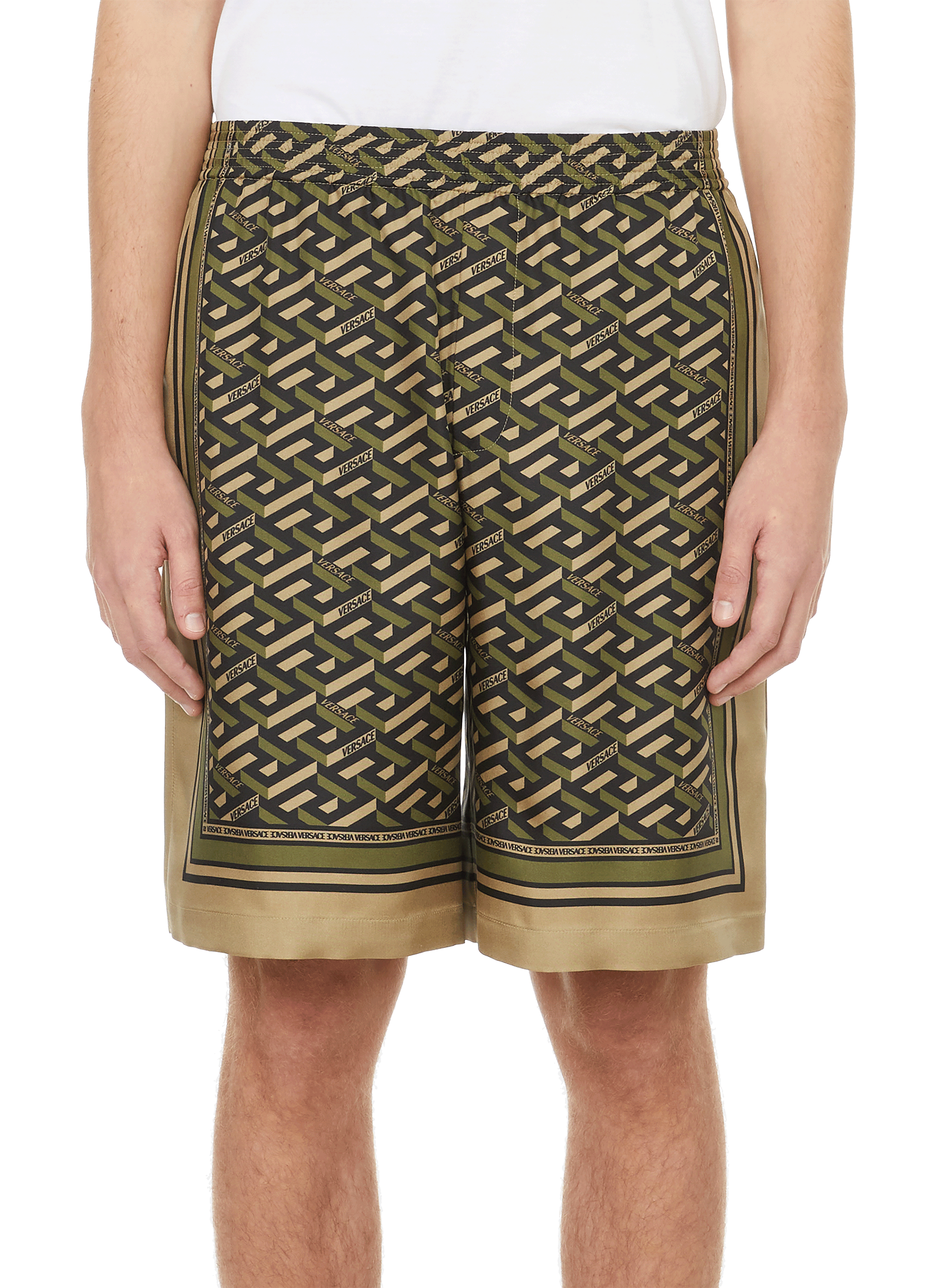 SILK PATTERNED SHORTS - VERSACE for MEN 