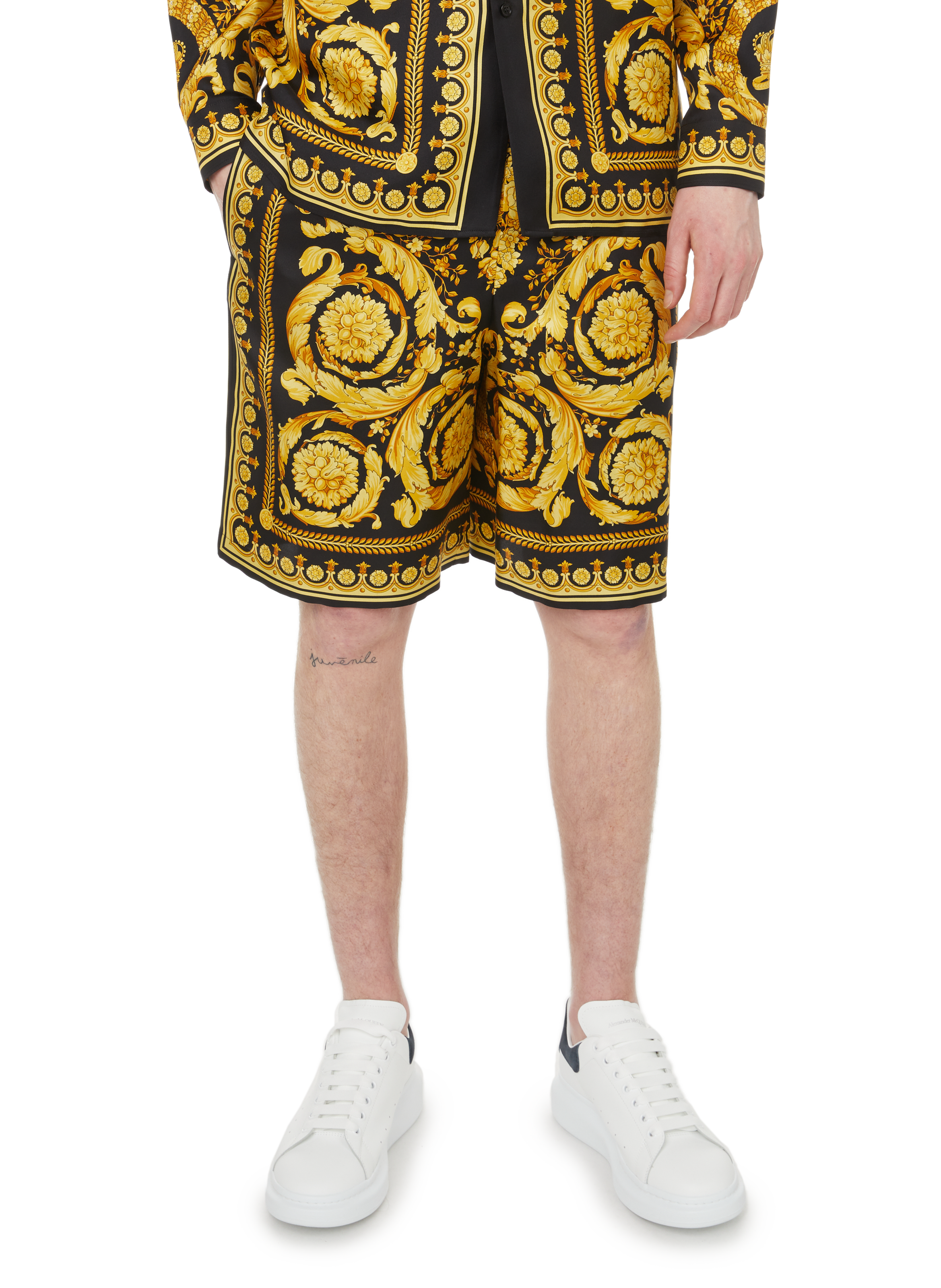 versace silk shorts mens