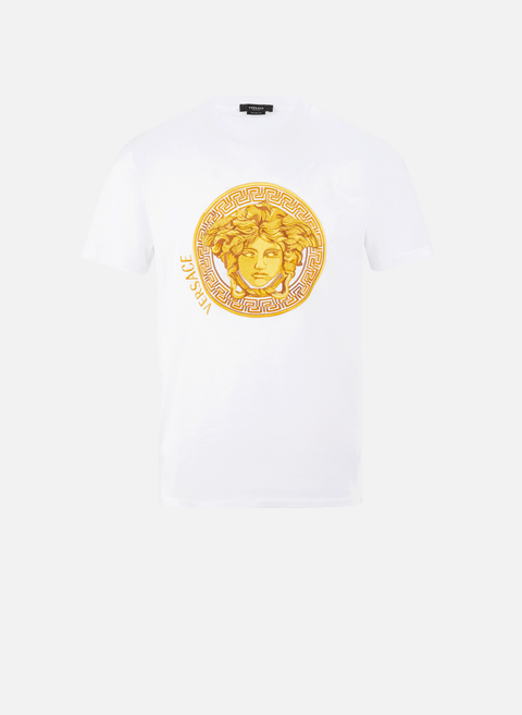 T-shirt brodé Médusa en coton  WhiteVERSACE 