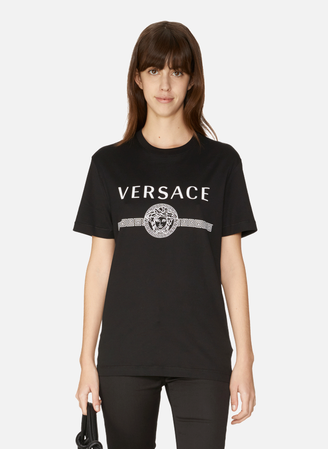 Taylor cotton T-shirt with screen-printed logo VERSACE