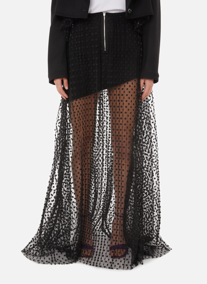 Reversible virgin wool and tulle bi-material skirt VICTORIA/TOMAS