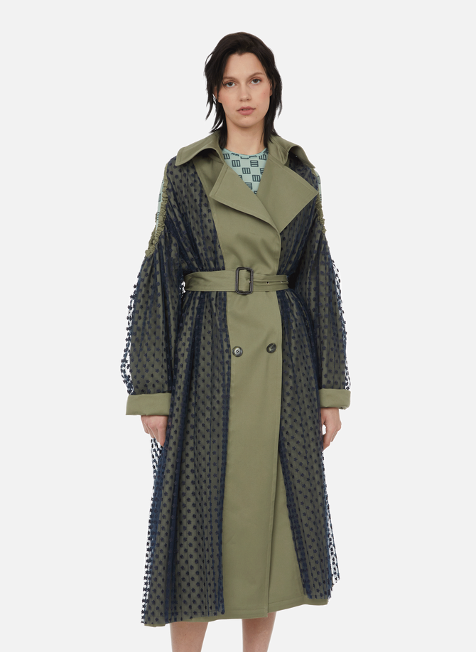 Reversible cotton and tulle trench coat VICTORIA/TOMAS
