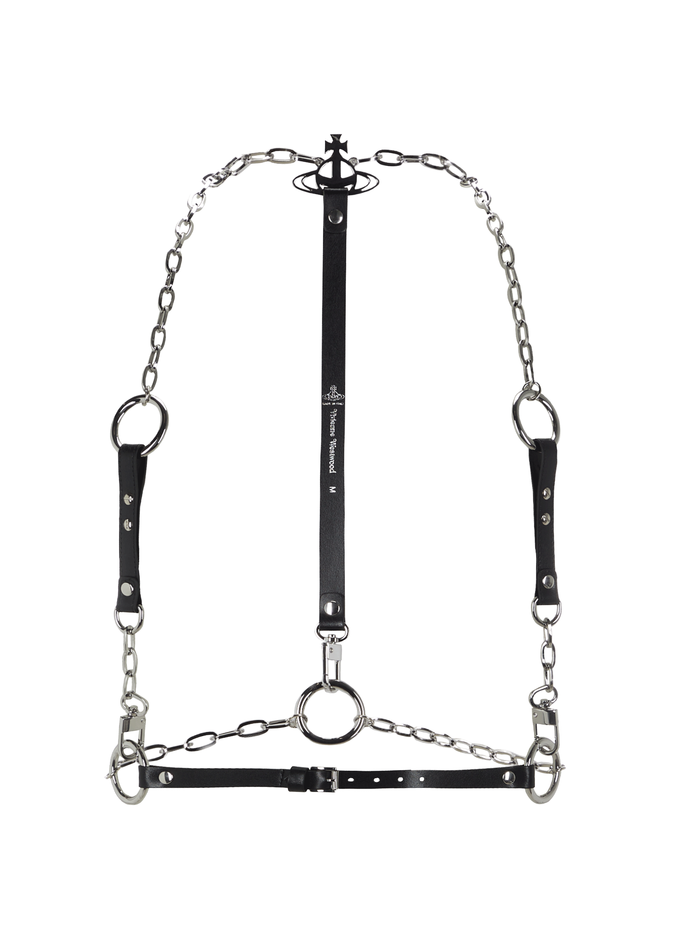 CHAIN HARNESS BELT WITH LEATHER 