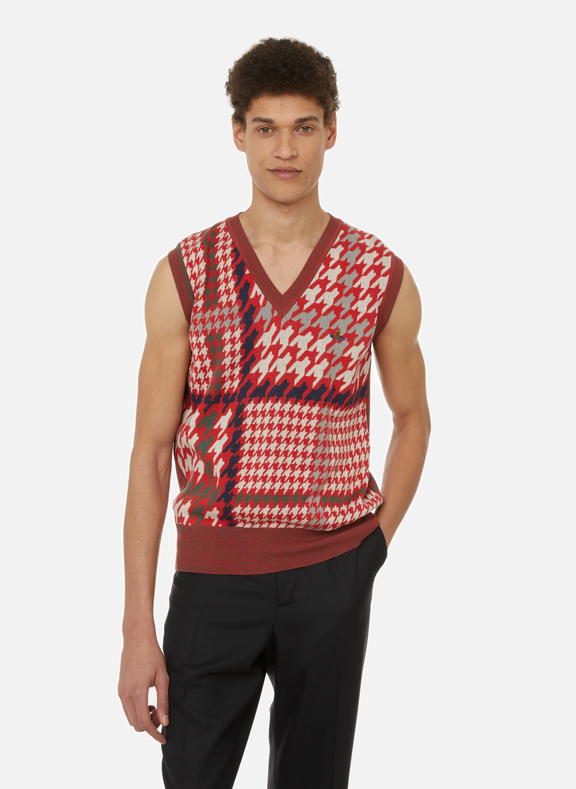 VIVIENNE WESTWOOD David sleeveless cotton and wool jumper Red