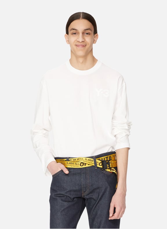 Long-sleeve cotton logo T-shirt White by Y-3 Y-3 Long-sleeve cotton logo T-shirt White