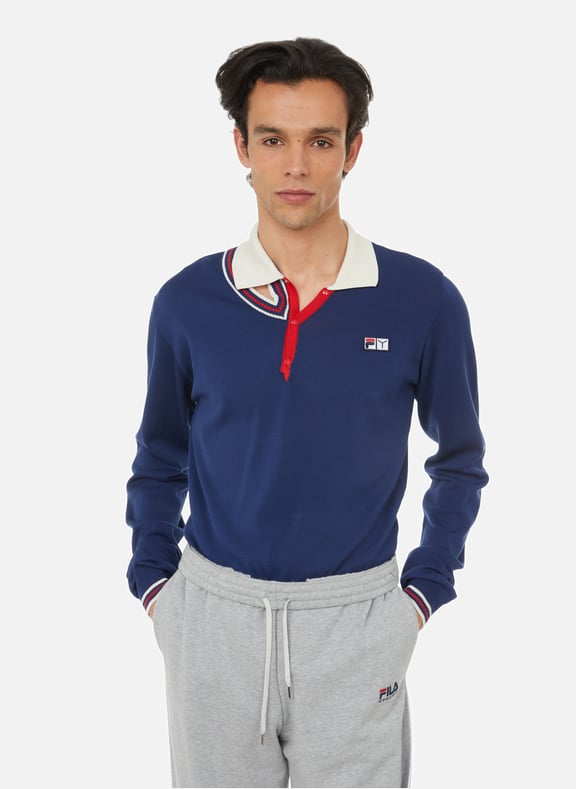 Fila x Y/Project cotton knit jumper Blue by Y/PROJECT Y/PROJECT Fila x Y/Project cotton knit jumper Blue