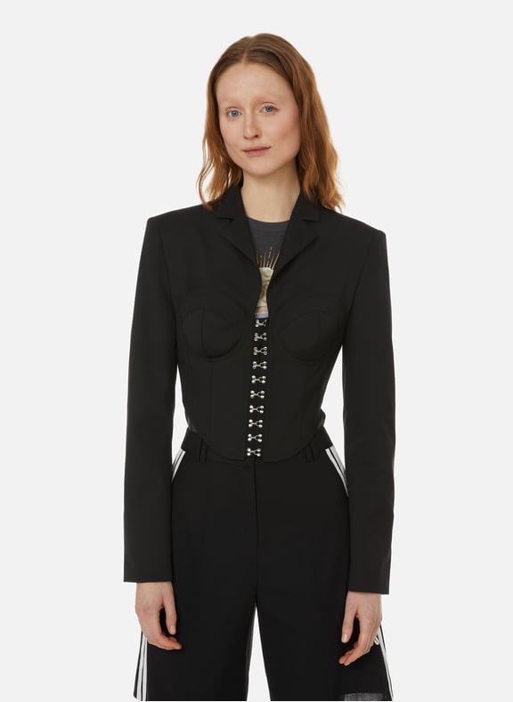 Jacket with hook fastenings Black by YCH YCH Jacket with hook fastenings Black