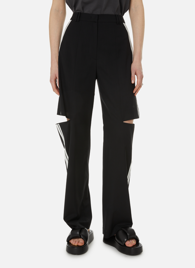 Wool-blend trousers with side cut-outs YCH