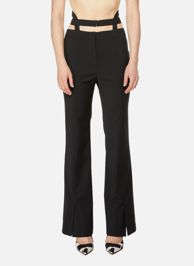 Flared wool-blend tailored trousers YCH