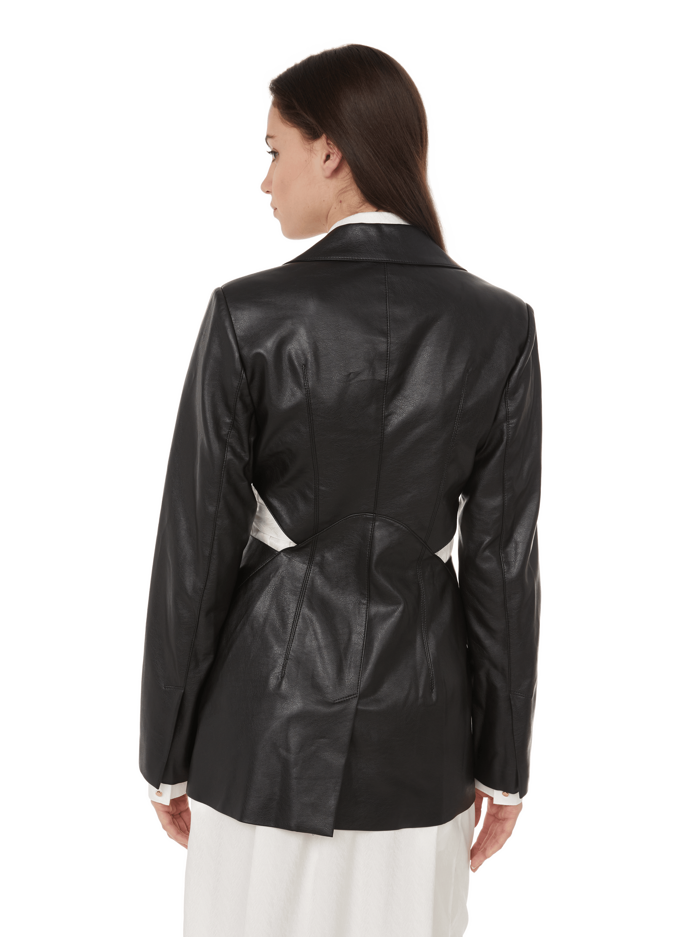 fitted faux leather jacket